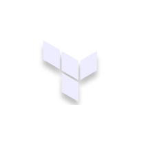 Terraform logo with stylized geometric shapes forming the letter T on a white rounded square background.