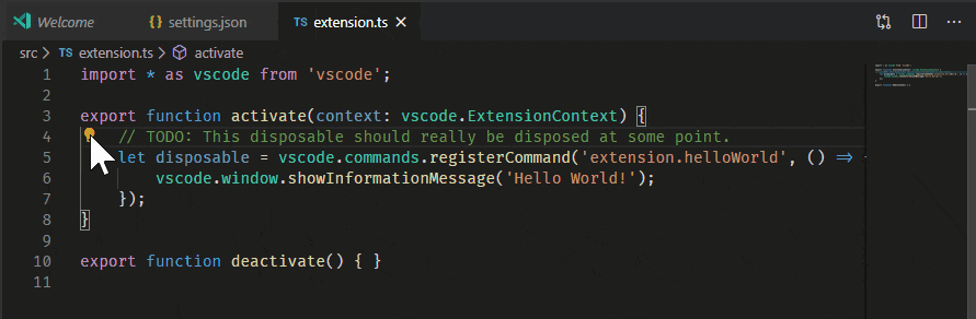Screenshot showing an issue created from a TODO comment.