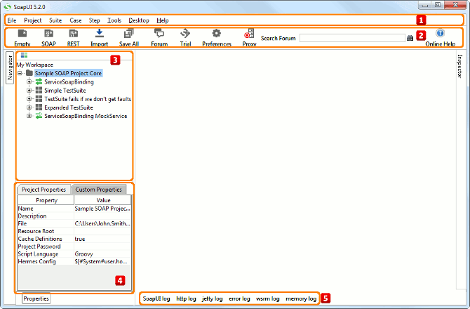 SoapUI Main Window