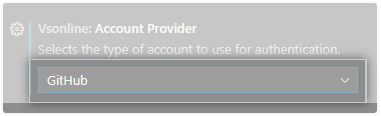 Setting the Account Provider to GitHub