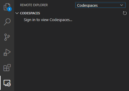 Signing in to view Codespaces