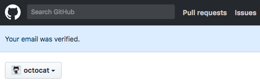 Banner confirming that your email was verified